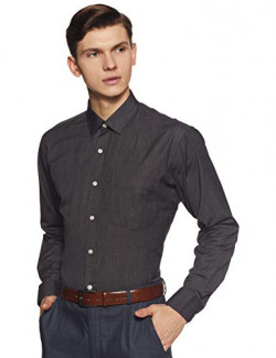 Amazon Brand - Symbol Men's Solid Regular Fit Full Sleeve Formal Shirt (SY-AW19-FS-337_Black_44)