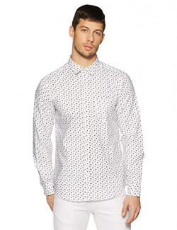 Amazon Brand - Symbol Men's Printed Regular Fit Full Sleeve Casual Shirt (SS18-SMFS-116_Black_Small)