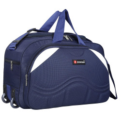 Zion Bag Polyester Waterproof 40 L Zip Closure Blue Unisex Travel Duffel Bag with 2 Wheels