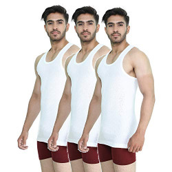 TT Men's Plain Cotton Vest (Pack of 3)(50_1_W_P3_s_White_80)