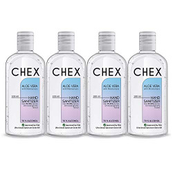 Chex Hand Sanitizer 70% Alcohol, 4x100ml, Ultra Broad Spectrum Germ Kill