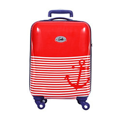 Genie Polycarbonate 55 cms Red Hard Sided Carry-On (Marina PC 21 Red)
