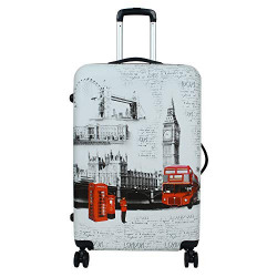 Tramp & Badger Clock Tower Printed Pattern 100% Polycarbonate 20 Inch Multicolor Cabin Size Trolley Bag