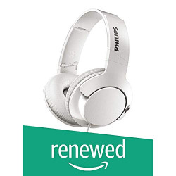 (Renewed) Philips SHL3175WT Bass+ Headphones with Mic (White)