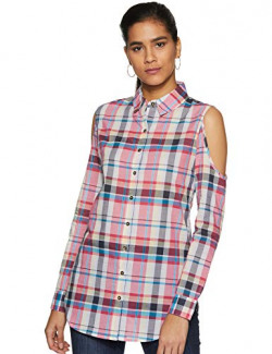 KRAVE Women's Checkered Regular fit Top (AW18KRAVE_NITI01_Peach S)