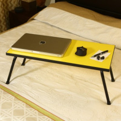Flipkart Perfect Homes Studio Engineered Wood Portable Laptop Table(Finish Color - Yellow)