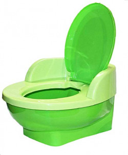 Vadmans Baby Toilet Trainer Potty Seat with Upper Closing Lid and Removable Bowl (Green)