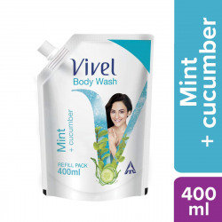 Vivel Body Wash, Mint and Cucumber, 400 ml