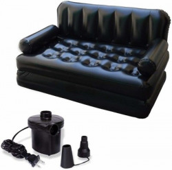 DIAL FOR STYLE DREAM Airsofa PVC 3 Seater Inflatable Sofa(Color - BLACK)