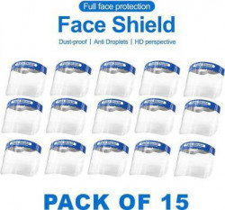 ZESTA Full Face Shield Mask Eyes Nose Protection (PACK OF 15) Face Shield Mask Safety Visor  (Size - Free Size)