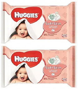 Huggies Soft Skin with Vitamin E 56 Count Baby Wipes Pack of 2