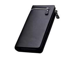 Lorna Men and Women's Imported PU leather Designer Long Zipper Wallet (Black, Brown)