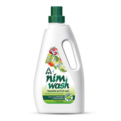 Nimwash Vegetable & Fruit Wash I 1000 ml I 100% Natural Action, Removes Pesticides & 99.9% Germs,with Neem and Citrus Fruit Extracts , Safe to use on veggies and fruits | Disinfects veggies & fruits