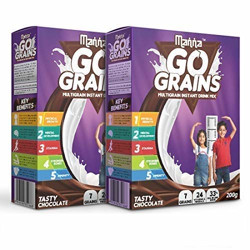 Manna Go Grains - Multigrain Instant Drink Mix - 200g Pack of 2 (400Gm) (Chocolate Flavour)