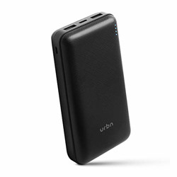URBN 20000mAh Li-Polymer Ultra Compact Type-C Power Bank with 12W Fast Charge, Type C & Micro Input (Black)