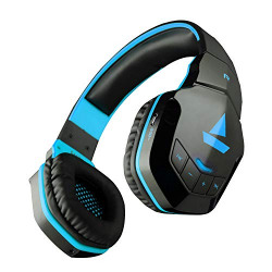 boAt Rockerz 510 Bluetooth Wireless Over Ear Headphones with Mic, upto 20 Hours Playback, 50MM Drivers, Padded Ear Cushions and Dual Modes (Furious Blue)
