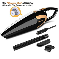 Bergmann Stunner Car Vacuum Cleaner with Stainless Steel HEPA Filter (Black)