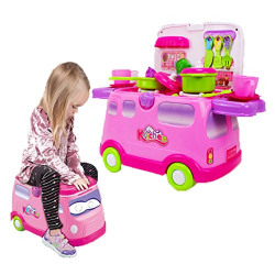 Webby 2 in 1 Kitchen Set and Ride On with Lights and Sound