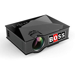 BOSS S4 HD 1800 Lumens LED Portable Projector Support USB/HDMI/VGA/AV Input/ Audio Input for Movies, Home Cinema, Theater, Training, Office, Auditorium, Restaurant