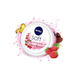 Nivea Soft Berry Blossom, Light Moisturizer For Face, Hand & Body, Instant Hydration Non-Greasy Cream With Vitamin E & Jojoba Oil, 100ml