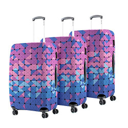 Nasher Miles Eco Friendly Polyester Protective Luggage Cover (Pink and Blue) (Small-Medium-Large)