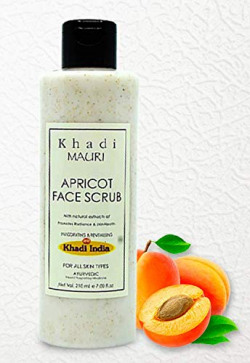 Khadi Mauri Herbal Apricot Face Scrub Dead Skin Remover & Revitalises Health, 210 Ml