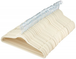 AmazonBasics Velvet Suit Hangers, 100-Pack, Ivory