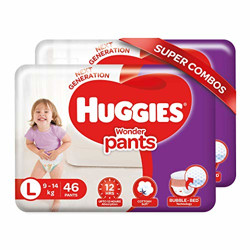 Huggies Wonder Pants, Large Size Diapers Combo Pack of 2, 46 Counts Per Pack, 92 Counts