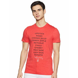 United Colors of Benentton Men's Printed Regular fit T-Shirt (19P3096J3000I_S62_EL_Red XL)
