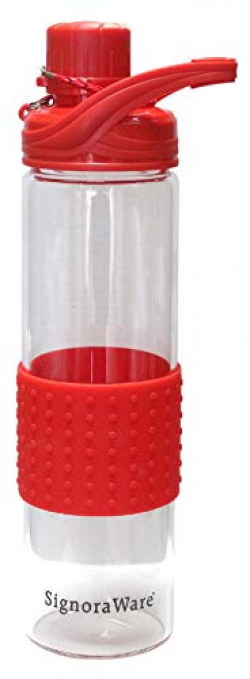 Signoraware Aqua Glow Bottle, 550 ML, Red