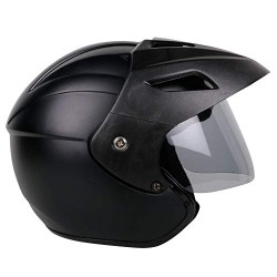 Mototrance Open Face Helmet Matt Black (Size-L, 58-59 cm)