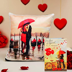 archies Valentines Day Special100% Polyester Love Cushion (30x30) Pack of 1 (Multicolour)