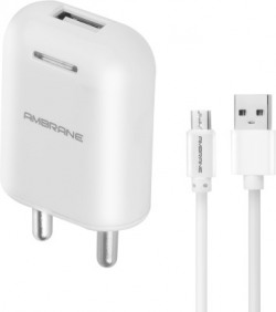 Ambrane AWC-38 With 1 m Sync & Charge USB Cable 2.1A Fast 2.1 A Mobile Charger with Detachable Cable(User Manual, Cable Included)