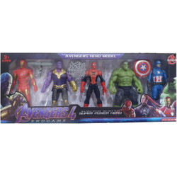 AS Avengers Endgame Action Figure of 5 Super Heroes (Deluxe Size)(Red, Green, Purple, Blue, Multicolor)