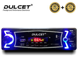Dulcet DC-A-4003 Double IC High Power Universal Fit Mp3 Car Stereo with Bluetooth/USB/FM/AUX/MMC/Remote & Built-in Equalizer with Bass & Treble Control[Also, Includes a Free 3.5mm Premium Aux Cable]