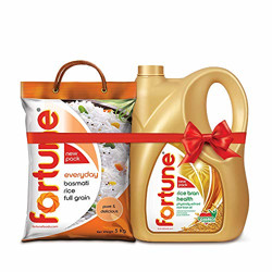 Fortune Rice Bran Oil 5L Jar + Fortune Everyday Basmati Rice, 5 Kg