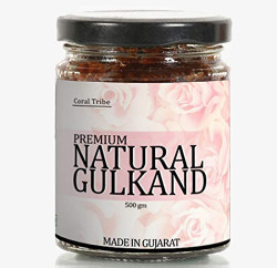 CoralTribe Premium Quality Gulkand Made from Damask Rose Petals |Finest Rose Preserve | Ecofriendly Glass jar - 500 gm