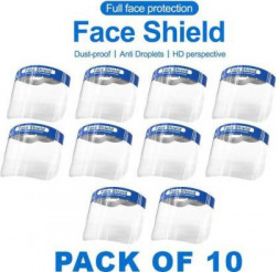 ZESTA Full Face Shield Mask Eyes Nose Protection (PACK OF 10) Face Shield Mask Safety Visor(Size - Free Size)