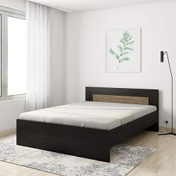 Amazon Brand - Solimo Aquilla Engineered Wood Wenge Finish Queen Bed (Brown)