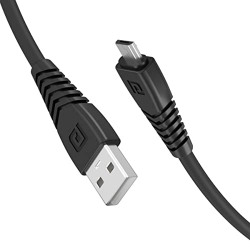 Portronics Konnect Core Micro USB Cable Tangle-Free with 3A Rapid Charging & 480mbps Data Transmission, 1 Meter Length(Black)