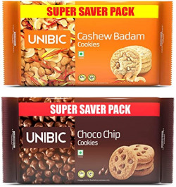 Unibic Cashew and Choco Chip Cookies Combo, 500g x 2