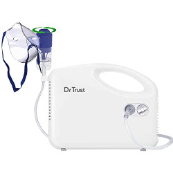 Dr Trust USA Compressor Nebulizer Machine Complete Kit for Adults and Kids with Mask (White)