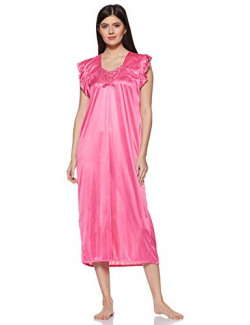 Fabme Wome's Satin Nighty (1 Nighty) (Pink)