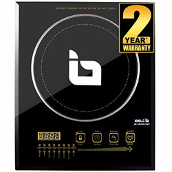 IBELL IBLCROWN200Y Premium Induction Cooktop 2200 Watt, Crystal Glass Top, Big Size, With Auto Shut Off And Over Heat Protection (Black)