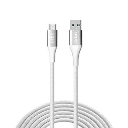 URBN Micro USB 3 Amp Fast Charging Data and Sync Cable Extra Tough Quick Charge 18W Compatible (4 Feet) 1.2M - White