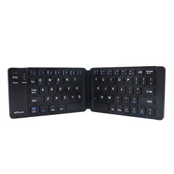 Portronics Chicklet Foldable QWERTY Keyboard, Mini Pocket Sized, Rechargeable, Bluetooth Wireless, One Touch Connect Button, for iOS, Android and Windows Tabs, Smartphones, Black
