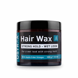 Ustraa Strong Hold Hair Wax - Wet Look - 100g - Non-greasy wax, Easy-to-Wash, Strong & shiny wet Italian look without harmful chemicals or fixatives