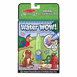 Melissa & Doug On the Go Water Wow! Animal (Reusable Water-Reveal Activity Pad, Chunky-Size Water Pen)