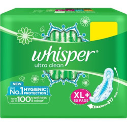 Whisper Ultra Clean XL Plus Wings Sanitary Pad(Pack of 50)