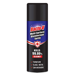 Bacto-V Multi Surface Disinfectant Spray- 250 ml Kills 99.99% germs and viruses on Hard & Soft Surfaces Has a pleasant fragrance
